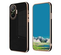 Anlalish Compatible with Xiaomi Poco F7 Case Silicone Shockproof Cases, for Xiaomi Poco F7 Phone Case Slim Plating Cute Protection Cover (Black)