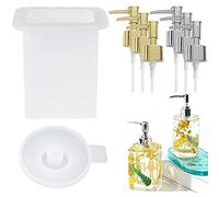 Anlan-angel Dispenser Pump Bottle Resin Mold Kit, 1pcs Silicone with 6pcs for Soap,Shampoo,Lotions and Creams, Bottles Hand Sanitizer, Conditioner, Home Decor(Square)