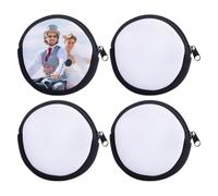 Anlayliay Customizable Sublimation Coin Purse Blanks, 4 Pack, Heat Transfer Zipper Bags for Crafting