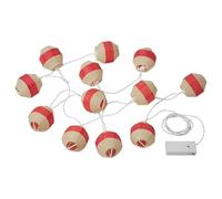 ANLEDNING LED Lighting Chain with 12 Lights, Battery-Operated White/red