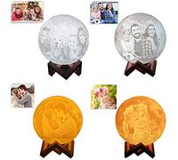 Anlewo Custom Photo Moon Lamp Personalised Stand,Custom Moon Light with 3D Photo and Text,16 Colors,USB Charging Touch Moon Night Light,Birthday,Thanksgiving Photo Gifts,Christmas (18cm)