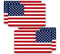 ANLEY 5" X 3" American US Flag Decal 4Pcs (2 FORWARD & 2 REVERSED) - Patriotic Stars Reflective Stripe USA Flag Car Stickers - Support US Military - 4 Pack Set