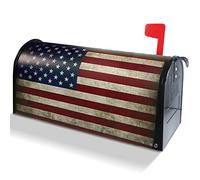 Anley Magnetic Retro US Flag Mailbox Covers 21x18 In - Great Decoration for July 4th Independence Day Memorial Day - Vintage American USA Patriotic Mail box Wraps for Standard Size US Mailbox