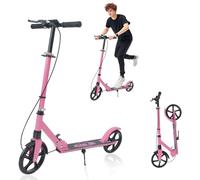 ANLIK Kick Scooter for Ages 6+ Kids, Teens & Adults - Foldable, Non-Slip PU Wheels, 4 Adjustable Levels, Max Load 330 LBS, Smooth Ride Everywhere (Pink)