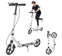 ANLIK Kick Scooter for Ages 6+ Kids, Teens & Adults - Foldable, Non-Slip PU Wheels, 4 Adjustable Levels, Max Load 330 LBS, Smooth Ride Everywhere (White)