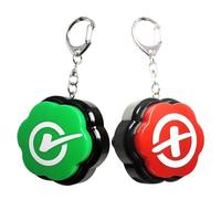 ANLIKY Portable Keychain Yes & No Buzzer Buttons with Sound, Answer Buzzers Set of 2, Buzzers for Game Show, Red Green, S