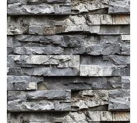 ANLIKY-Pro Self Adhesive Wallpaper 3D Rock Peel and Stick Contact Paper, 44X600CM, Removable Decorative Film for Cabinet Furniture