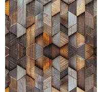 ANLIKY-Pro Self Adhesive Wallpaper Multi-Color Wood Grain Splicing Peel and Stick Contact Paper, 44X600CM, 3D Light Shadow Removable Decorative Film for Cabinet Furniture