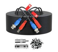 ANLINK 100FT/30M All-in-One Video Power Cable, Premade BNC Video Power Cable Extension Wire for CCTV Security Camera DVR Surveillance Systems, with BNC RCA Connectors & Cable Clips (Black)