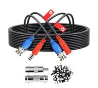 ANLINK 10FT/3M All-in-One Video Power Cable, Premade BNC Video Power Cable Extension Wire for CCTV Security Camera DVR Surveillance Systems, with BNC RCA Connectors & Cable Clips (Black)