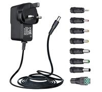 ANLINK 12V 1A/1000mA 3M Extra Long Power Supply Adapter, AC 100-240V to DC 12V 1A 12W Switching Adapter 5.5x2.1mm Wall Plug with 8 Tips for LED Strip Lights,Cameras,Router and More,UKCA Certified