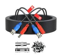 ANLINK 16.4FT/5M All-in-One Video Power Cable, Premade BNC Video Power Cable Extension Wire for CCTV Security Camera DVR Surveillance Systems, with BNC RCA Connectors & Cable Clips (Black)