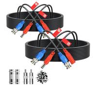 ANLINK 2 Pack 10FT/3M All-in-One Video Power Cable, Premade BNC Video Power Cable Extension Wire for CCTV Security Camera DVR Surveillance Systems, with BNC RCA Connectors & Cable Clips (Black)