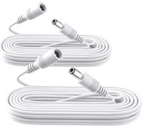 ANLINK 2 Pack 3M 10ft DC Power Extension Cable, Premium Pure Copper DC 12V Power Adapter Extension Cord 5.5mm x 2.1mm for CCTV Security Camera/Router/LED Strip Light/Printer/Monitor and More-White