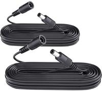 ANLINK 2 Pack 3M 10ft DC Power Extension Cable, Premium Pure Copper DC 12V Power Adapter Extension Cord 5.5mm x 2.1mm for CCTV Security Camera/Router/LED Strip Light/Printer/Monitor and More-Black