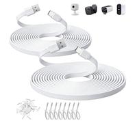 ANLINK 2 Pack 3M/10ft Flat USB C Cable, USB A to USB C Charging Power Cord for Blink Mini 2/Outdoor 4, Ring Pan-Tilt Indoor Cam, eufy Cam S3 Pro, SoloCam S340/S350/S220/C210, and More CCTV Cam-White