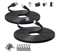 ANLINK 2 Pack 3M/10ft Flat USB C Cable, USB A to USB C Charging Power Cord for Blink Mini 2/Outdoor 4, Ring Pan-Tilt Indoor Cam, eufy Cam S3 Pro, SoloCam S340/S350/S220/C210, and More CCTV Cam-Black