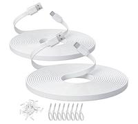 ANLINK 2-Pack 5M 16.4ft Flat Micro USB Cable, Charging and Data Sync, Long Micro USB Cord for WyzeCam, Wyze Cam Pan, WYZE Cam OG, NestCam Indoor, Blink and More Home Security Cameras-White
