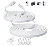 ANLINK 2 Pack 6M/20ft Flat USB C Cable, USB A to USB C Charging Power Cord for Blink Mini 2/Outdoor 4, Ring Pan-Tilt Indoor Cam, eufy Cam S3 Pro, SoloCam S340/S350/S220/C210, and More CCTV Cam-White