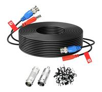 ANLINK 33FT/10M All-in-One Video Power Cable, Premade BNC Video Power Cable Extension Wire for CCTV Security Camera DVR Surveillance Systems, with BNC RCA Connectors & Cable Clips (Black)