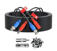 ANLINK 33FT/10M All-in-One Video Power Cable, Premade BNC Video Power Cable Extension Wire for CCTV Security Camera DVR Surveillance Systems, with BNC RCA Connectors & Cable Clips (Black)