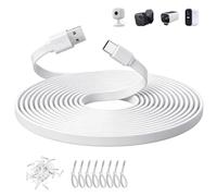 ANLINK 3M/10ft Flat USB C Cable, USB A to USB C Charging Power Cord for Blink Mini 2/Outdoor 4, Ring Pan-Tilt Indoor Cam, eufy Cam S3 Pro, SoloCam S340/S350/S220/C210, and More CCTV Cam-White
