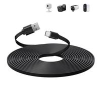 ANLINK 3M Flat Power Extension Cable for USB C Enabled Home Security Cameras or Other Devices(Phone,Switch Pro Controller,etc), USB A to Type C Extension Charging and Data Sync Cord-Black