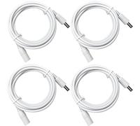 ANLINK 4 Pack 2M 6ft DC Power Extension Cable, Premium Pure Copper DC 12V Power Adapter Extension Cord 5.5mm x 2.1mm for CCTV Security Camera/Router/LED Strip Light/Printer/Monitor and More-White