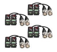ANLINK 4 Pairs 4K 8MP HD Passive Video Balun Connectors, CCTV BNC Passive Video Balun Transceiver for BNC Male Cable via CAT5/5E/6 Twisted Pair Transmitter CCTV Camera System (4 Pairs, Screw Type)