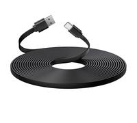 ANLINK 5M Flat Power Extension Cable for USB-C Enabled Home Security Cameras or Other Devices(Phone,Switch Pro Controller,etc), USB A to Type C Extension Charging and Data Sync Cord-Black
