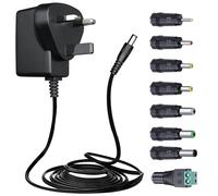 ANLINK 6V 1A 1.8M Power Supply Adapter with 8 Tips, AC to DC 6W 1000mA 500mA Replacement Power Cord for Blood Pressure Monitor/Elliptical Machine/Sewing Machine/Trash Can and More, UKCA Certified