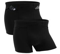 ANLINKSHINE 2 Packs Men's Boxer Briefs Hidden Pocket (Black), Black, XL