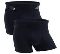 ANLINKSHINE 2 Packs Men's Boxer Briefs Hidden Pocket (Dark Blue), Dark Blue, L