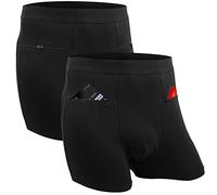 ANLINKSHINE Men's Boxer Briefs Secret Hidden Pocket, Travel Underwear with Secret Front Stash Pocket (Black) - 2 Packs, Black, L