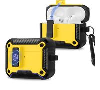 Anlinser Compatible with AirPods Pro 3 Case, Rugged Hard Protective Cover Designed for Apple AirPod Pro 3rd Generation, Magnetic Automatic Lock with Phone Stand (Yellow)