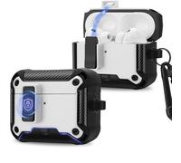 Anlinser Compatible with AirPods Pro 3 Case, Rugged Hard Protective Cover Designed for Apple AirPod Pro 3rd Generation, Magnetic Automatic Lock with Phone Stand (White)