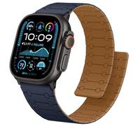 Anlinser Compatible with Apple Watch Strap 49mm 46mm 45mm 44mm 42mm, Double Side Reversible Magnetic Band for iWatch Ultra 2 SE Series 10 9 8 7 6 5 4 3 (Brown/Indigo)