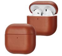Anlinser for AirPods 4 Case, Brown | Genuine Leather Case Compatible with MagSafe, Handcrafted Vintage Protective Cover Designed for Apple Airpods 4 2024