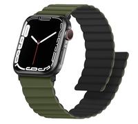 Anlinser Magnetic Straps Compatible with Apple Watch Strap 49mm 46mm 45mm 44mm 42mm 41mm 40mm, Double Side Reversible Band for iWatch Ultra 3/2/1 Series 11/10/9/8/7/6/SE (49/46/45/44, Green/Black)