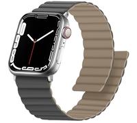 Anlinser Magnetic Straps Compatible with Apple Watch Strap 49mm 46mm 45mm 44mm 42mm 41mm 40mm, Double Side Reversible Band for iWatch Ultra 2 Series 10/9/8/7/6/SE (42/41/40/38, Gray/Coffee)