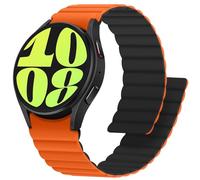 Anlinser Magnetic Straps Compatible with Samsung Galaxy Watch 7/6/5/4/FE Strap 44mm 40mm/Galaxy Watch 6 Classic 47mm 43mm/5 Pro 45mm, Waterproof Sport Replacement Bands for Women Men, Orange/Black