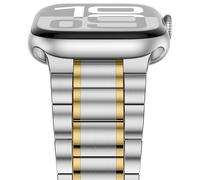 Anlinser Metal Straps Compatible with Apple Watch Strap 42mm 41mm 40mm 38mm, Five-link Stainless Steel Bands for iWatch SE Series 11 10 9 8 7 6-1 (Silver-Gold)