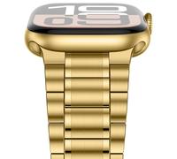 Anlinser Metal Straps Compatible with Apple Watch Strap 42mm 41mm 40mm 38mm, Five-link Stainless Steel Bands for iWatch SE Series 11 10 9 8 7 6-1 (Gold)
