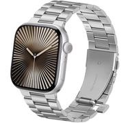 Anlinser Metal Straps Compatible with Apple Watch Strap 42mm 41mm 40mm 38mm, Replacement Band No Tool Needed Designed for iWatch SE Series 10 9 8 7 6-1 (Silver)