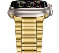 Anlinser Metal Straps Compatible with Apple Watch Strap 49mm 46mm 45mm 44mm 42mm, Five-link Stainless Steel Bands for iWatch Ultra 3/2/1 SE Series 11 10 9 8 7 6-1 (Gold)