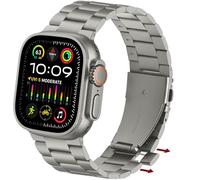 Anlinser Metal Straps Compatible with Apple Watch Strap 49mm 46mm 45mm 44mm 42mm, Replacement Band No Tool Needed Designed for iWatch Ultra 2/Ultra SE Series 10 9 8 7 6-1 (Titanium)