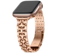 Anlinser Metal Straps Compatible with Apple Watch Strap for Women 49/46/45/44/42/41/40/38mm, Slim Band Designed for iWatch Series 11 10 9 8 7 6 5 4-1 SE (42/41/40/38, Rose Gold)