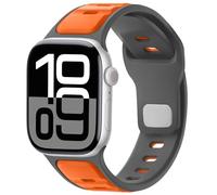 Anlinser Sport Straps Compatible with Apple Watch Strap 42mm 41mm 40mm 38mm for Women Men, Silicone Loop Band Designed for iWatch Series 11 10 9 8 7 6 5-1 SE, Gray Orange