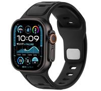 Anlinser Sport Straps Compatible with Apple Watch Strap 49mm 46mm 45mm 44mm 42mm for Men Women, Silicone Loop Band Designed for iWatch Ultra 3/2/1 Series 11 10 9 8 7 6 5-1 SE, Black