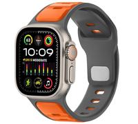 Anlinser Sport Straps Compatible with Apple Watch Strap 49mm 46mm 45mm 44mm 42mm for Men Women, Silicone Loop Band Designed for iWatch Ultra 3/2/1 Series 11 10 9 8 7 6 5-1 SE, Gray Orange
